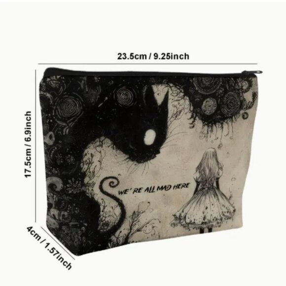 Alice In Wonderland We're All Mad Here Makeup Card Tarot Bag NWT - Picture 2 of 3